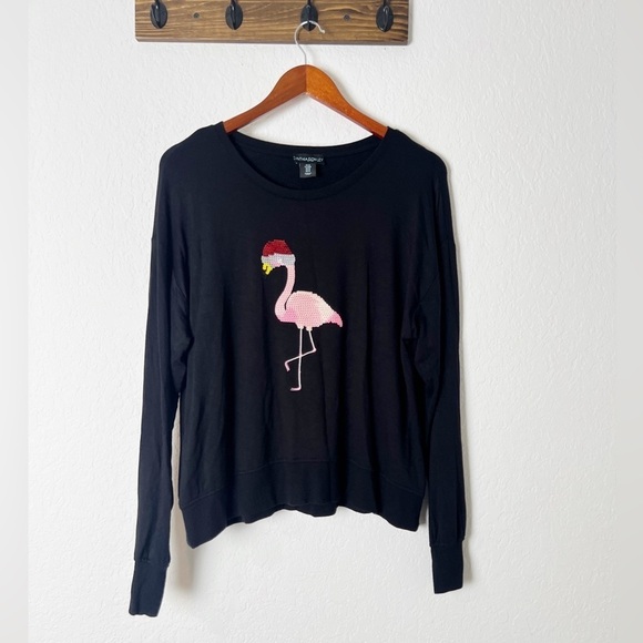 Cynthia Rowley Sequined Flamingo Sweatshirt - Picture 1 of 7